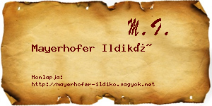 Mayerhofer Ildikó névjegykártya